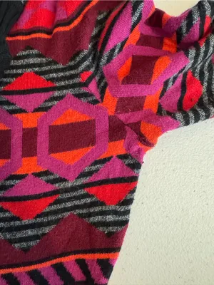 Krimson Klover sweater Dress Fair Isle Turtleneck Cabincore Wool blend Small thumbnail 5