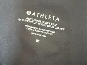 ATHLETA Ace Tennis Skort Skirt 13.5" Long Black Size Medium thumbnail 4