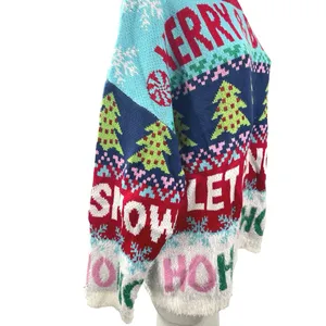 NEW 33 Degrees Merry & Bright Multicolor Christmas Holiday Sweater Top Size L thumbnail 4