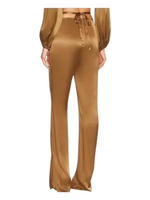 ASTR The Label Amiah Bronze Satin Strappy Wide Leg Pants M NWOT thumbnail 2