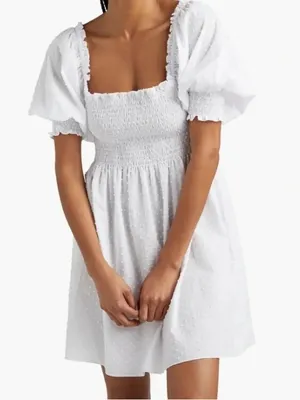 Hill House Athena Nap Dress in White Swiss Dot S thumbnail 8