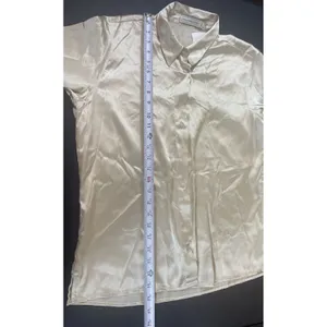 Abercrombie & Fitch Women’s Satin Button Up Top M Champagne Ivory Office NWT thumbnail 8