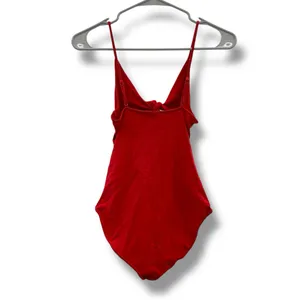 Aritzia Wilfred‎ Red Cutout Tie Front One Piece Swimsuit Sz S thumbnail 3