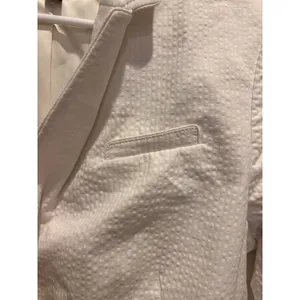 Banana Republic Womens White Seersucker Double‎ Breasted Blazer Jacket Size 14 thumbnail 4