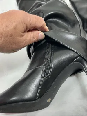 Womans Excellent Vaslemusa Knee High Fold Over Slouchy Fashion Boots 7 Black thumbnail 3