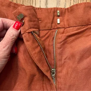 Aritzia Wilfred Fable‎ High-Rise Pleated Linen Mini Shorts Moroccan Spice Size 2 thumbnail 11
