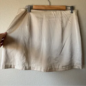 Abercrombie & Fitch Cream Satin Mini Skirt Womens L Classic Preppy Coquette thumbnail 5