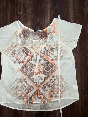 Vintage Y2K Fang Lace Sheer Geometric Blouse thumbnail 4