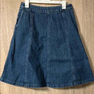L.L. Bean Denim A-Line Skirt Classic Fit Size 8 thumbnail 1
