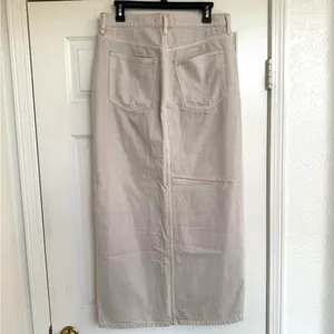 Abercrombie & Fitch High Waist Denim Jean Midi Skirt 10 Tall Gray‎ thumbnail 4