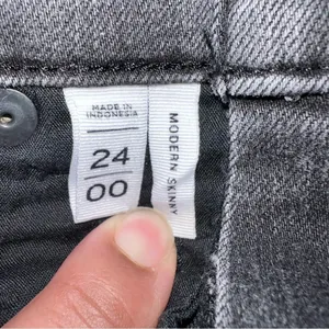 Ann Taylor LOFT Women's Modern Skinny Black Denim Low Rise Jeans Size 24 thumbnail 12