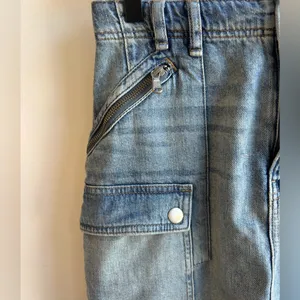 We The Free Cargo Zipper‎ Denim Mini Skirt size 26 grunge gothic boho thumbnail 3