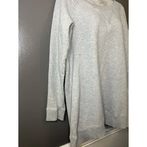 Aerie Sweatshirt Womens XL Gray Boat Neck Longline Fleece Pullover Tunic Lounge thumbnail 3