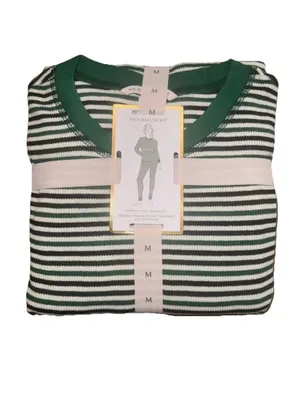 Victoria’s Secret Women’s Striped Thermal Pajama Set Size Medium NWT thumbnail 2
