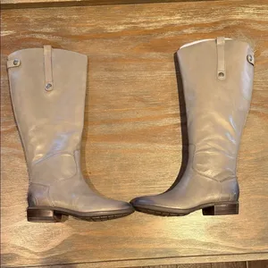 Sam‎ Edelman Gray Leather Riding Boots – Size 6W – New in Box thumbnail 3