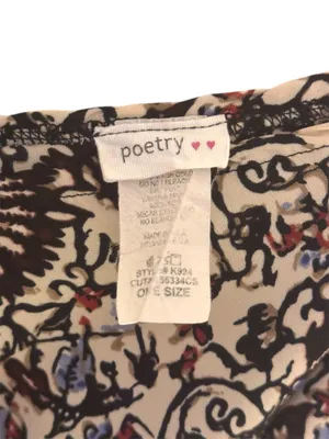 poetry ❤️❤️ Cream & Brown Multi Floral Sleeveless Boho Harem Jumpsuit Sz OS thumbnail 4