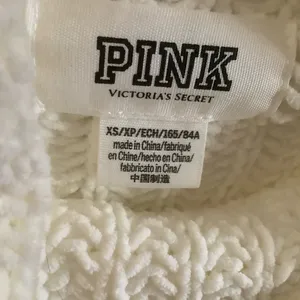 Vtg Victoria’s Secret chrib sweater pullover white rose gold logo mock neck Sz X thumbnail 5