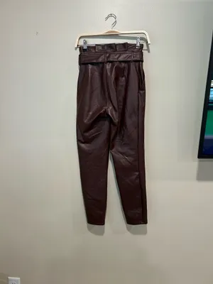 Abercrombie faux leather XXS brown pants thumbnail 5