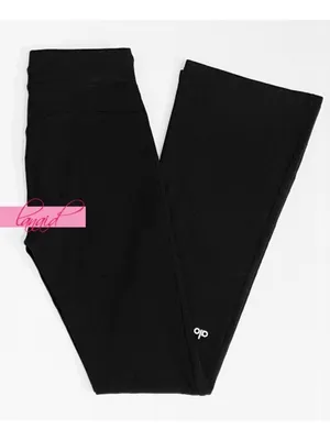 Alo Sway Bootcut Sweatpant Soft Black Distressed Booty-Lift Stretchy Flared Pant thumbnail 10