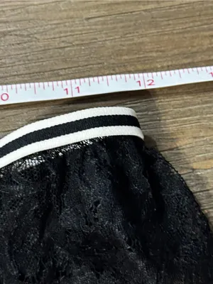 Victoria's Secret Black Lace Garter Belt with White-Trim Elastic thumbnail 5