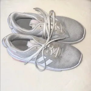 Adidas Cloudfoam Pure‎ Sneakers Women’s Size 4– Gray & White with Pink Accents thumbnail 6