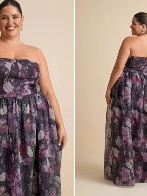 LULU's Floral Sexy Flowy Prom Wedding Chic Bustier Maxi Dress NWOT thumbnail 5