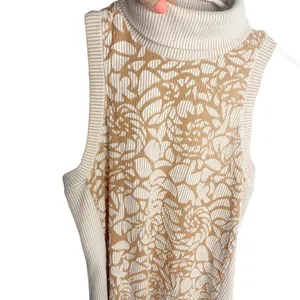 ANTHROPOLOGIE MEADOW RUE IVORY BLUSH SLEEVELESS TURTLENECK RIBBED TOP Sz S m thumbnail 5