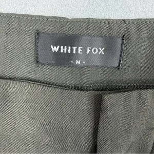 White Fox High Waist Wide Leg Tailored Trousers Charcoal Gray Buckle Waist M thumbnail 5