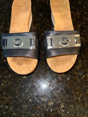 Michael Kors Warren Platform Cork Slide Sandals Black Size 8 thumbnail 7
