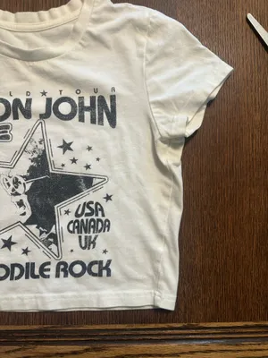 Elton John Crocodile Rock Crop Top Baby Doll T-Shirt thumbnail 3
