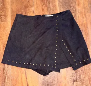 Cute and trendy black studded skort thumbnail 1