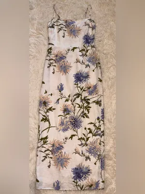 New Reformation Reformation Frankie Linen Maxi Dress sz 4 thumbnail 5