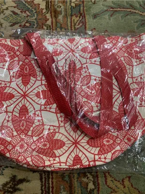 Floral Design Spring Summer Tote Bag Red And White Brand New thumbnail 2