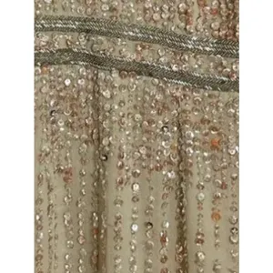 Mac Duggal Nude‎ Champagne Beaded Sequin Midi Sheath Cocktail Dress NWT Sz 8 thumbnail 8
