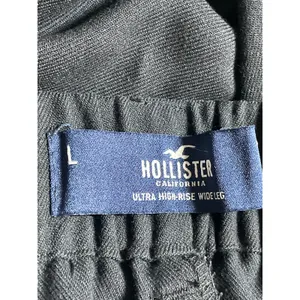 Hollister Women's Black High Waisted Pleated Wide Leg Trousers Pants Size L thumbnail 5
