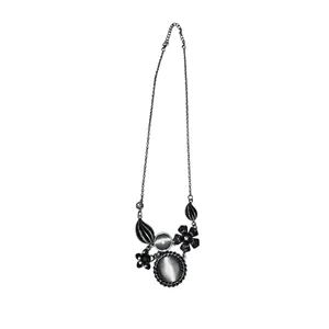 Paparazzi Exquisitely Eden White Statement Necklace Floral Silver Women One Size thumbnail 3