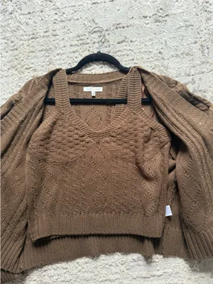 Woven Heart Brown sweater set thumbnail 2