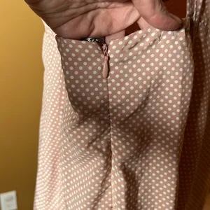 Showpo Blush Pink White Polka Dot Lace-Up Back Mini Dress AU 10 US 6 thumbnail 8