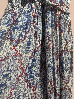 Sim & Sam Boho Print Maxi Dress Size Small Blue Red White Adjustable thumbnail 5