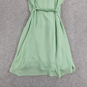 CB established 1962 Womens Dress 14 Green V-Neck Pleated Front Tie Waist Flowy thumbnail 9