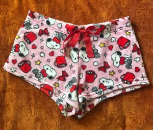 Medium Fuzzy Snoopy Shorts Pink thumbnail 1
