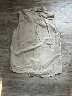 Royal Robbins Tan Cream Sleeveless Outdoor Hiking 100% Nylon Button Down Shirt L thumbnail 2