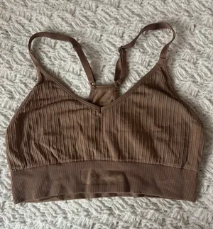 Pink Beige sports bra thumbnail 1
