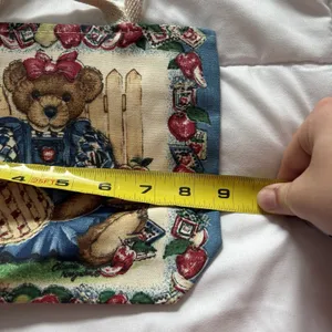 Cottagecore Bear Apple Cookie Bag‎ Mini Purse Recipe Pie Country Western thumbnail 2