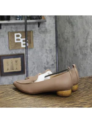 NWT Journee Collection Faux Wood Block Heel Maggs Loafers Taupe Brown 7.5M thumbnail 8
