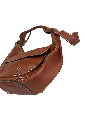 BCBGMaxAzria Brown Y2K Purse Shoulder Bag 2000s Retro Vintage Small Boho Slouch thumbnail 2