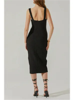 Astr The Label Wylla Underwire Body-Con Black Midi Dress with Side Slit S $99 thumbnail 2