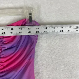 I.AM.GIA Pink Purple Ombre One Shoulder Cutout Ruched Mini Dress Size M thumbnail 4