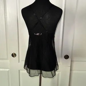 Victorias Secret Black Lace Sheer Mesh Baby Doll Slip thumbnail 4