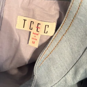 Tcec Light Denim Bow Puff Sleeve Dress thumbnail 5